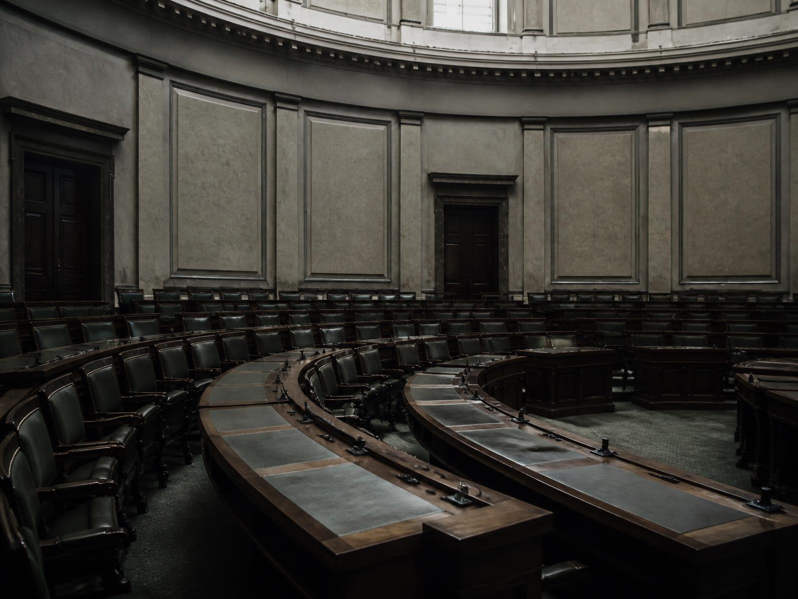 Empty assembly chamber of a European institution